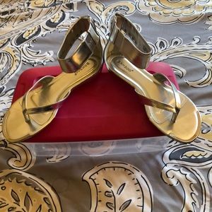 Silver sandals made by Bamboo, never been worn.